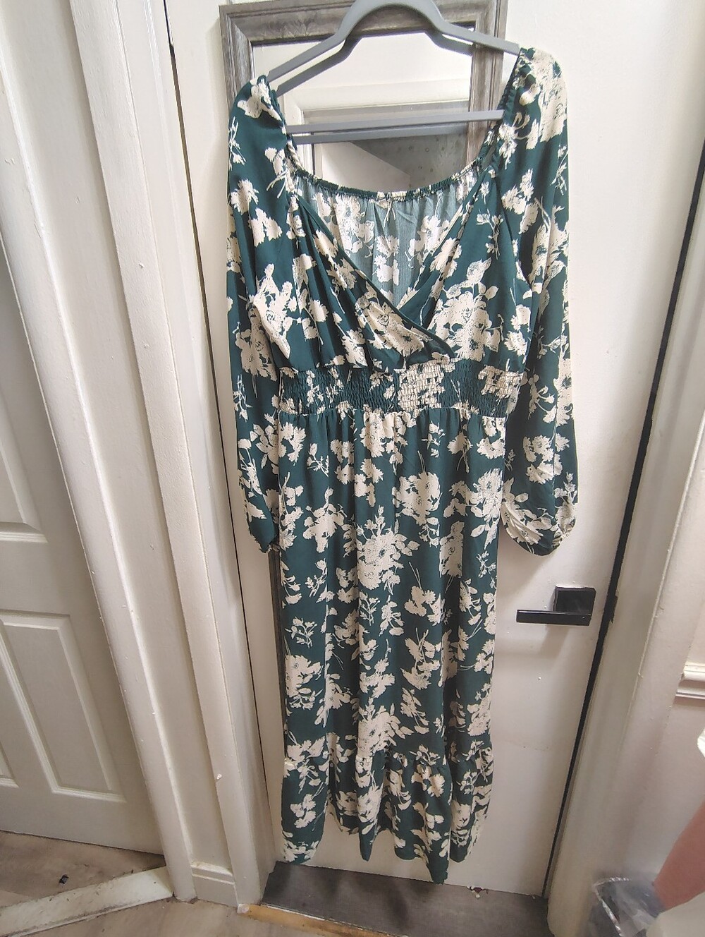 Unlisted Teal Maxi Dress with Cream Floral Print